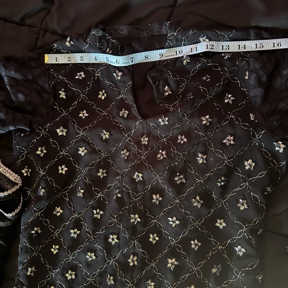 Black Embroidered kameez pant dupatta